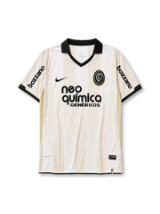 Corinthians 2010 centenary edition jersey in ivory with commemorative 100-year crest and Neo Química branding
