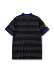 Inter Milan 1997/98 third jersey in all-black tonal hooped design with Pirelli sponsor branding