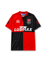 Flamengo 1995 centenary home jersey in quartered red and black with 1895-1995 collar print