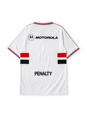 Sao Paulo FC 2000 home jersey in white with red and black chest band and Motorola sponsor branding