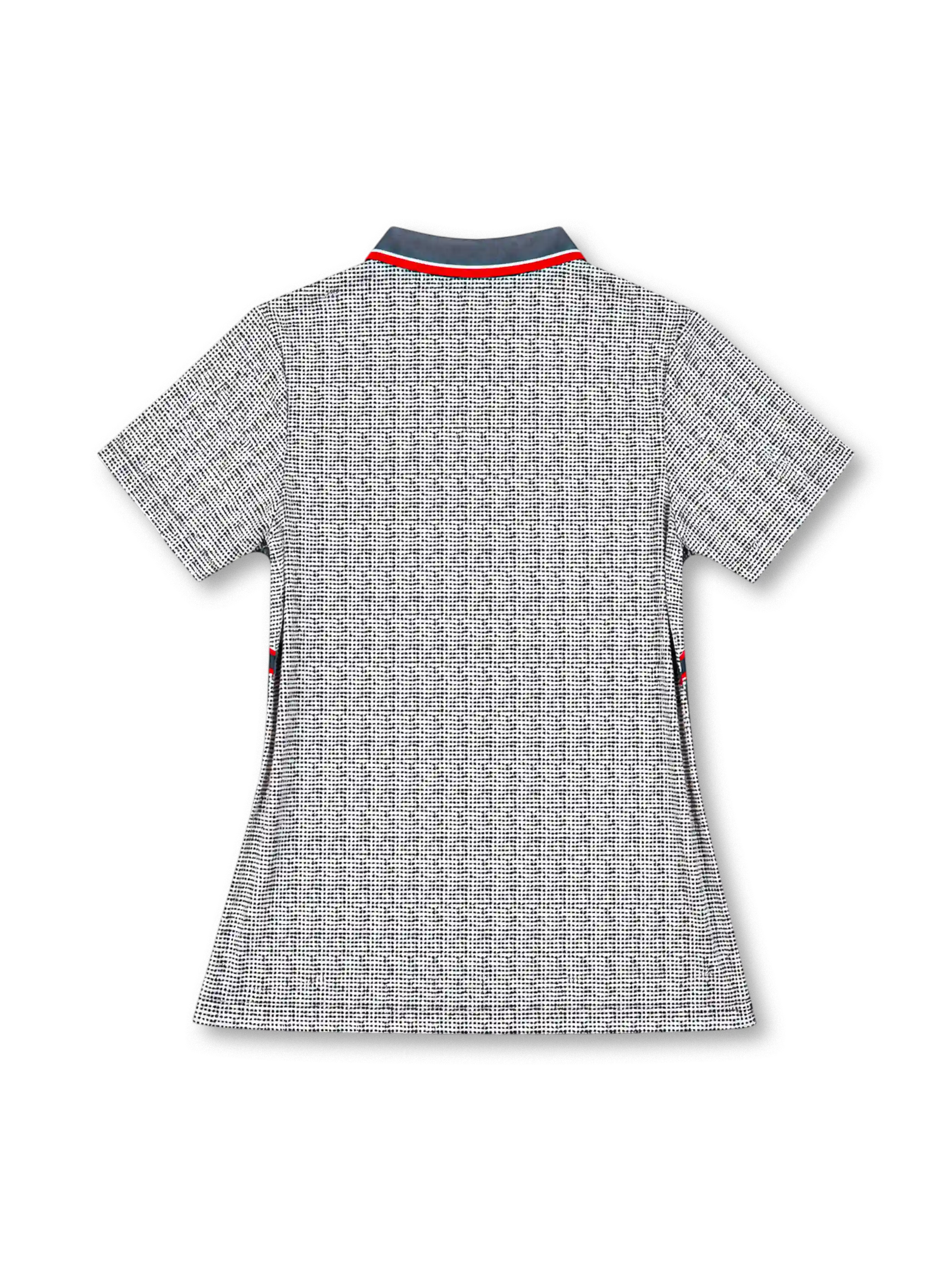 Manchester United 1995/96 grey third jersey with patterned upper panels, red Umbro logo, club crest, and Sharp Viewcam sponsor, front view.