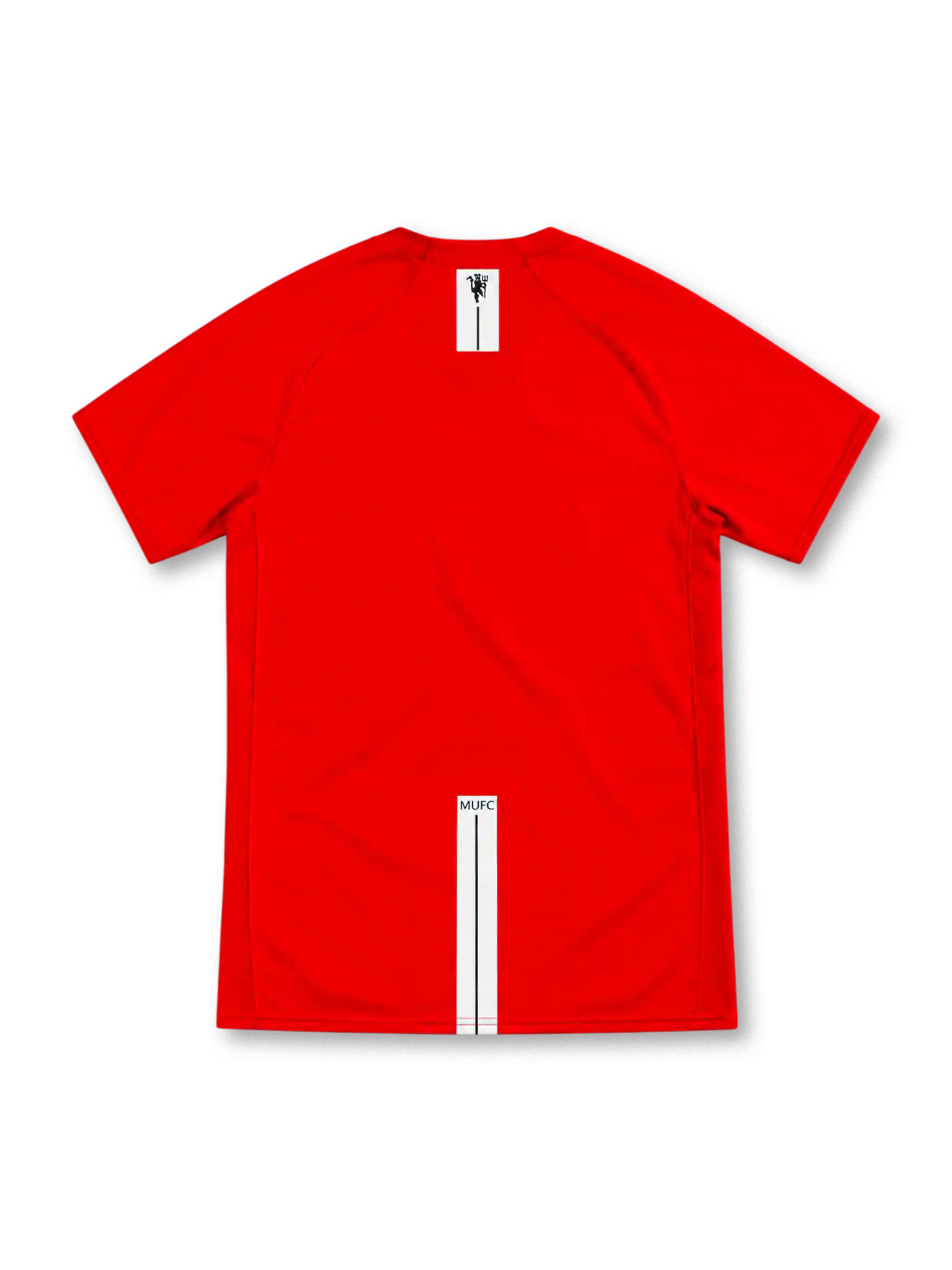 Manchester United 2007/08 red Nike home jersey with white AIG sponsor, club crest, Nike Swoosh and The Red Devils hem patch.