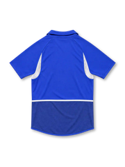 Brazil 2002 royal-blue away jersey by Nike with white mesh side panels, fold-down collar and four-star CBF crest.