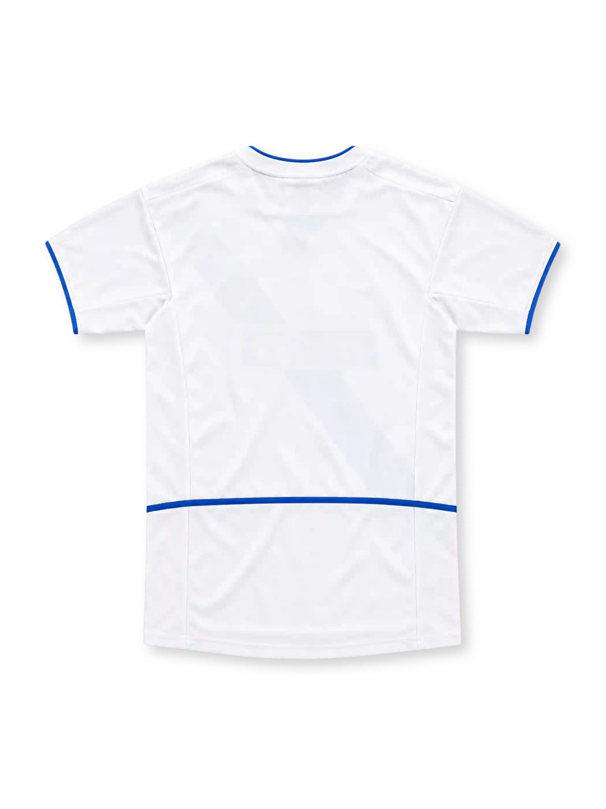 Inter Milan 2002/03 white away jersey with black-and-blue diagonal sash, Nike Swoosh, gold-star Inter crest, black Pirelli sponsor and blue-trimmed V-neck.