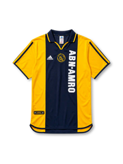 Ajax 2000-01 away jersey in navy and gold with center panel