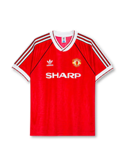 Manchester United 1991-92 home jersey in red with adidas stripes