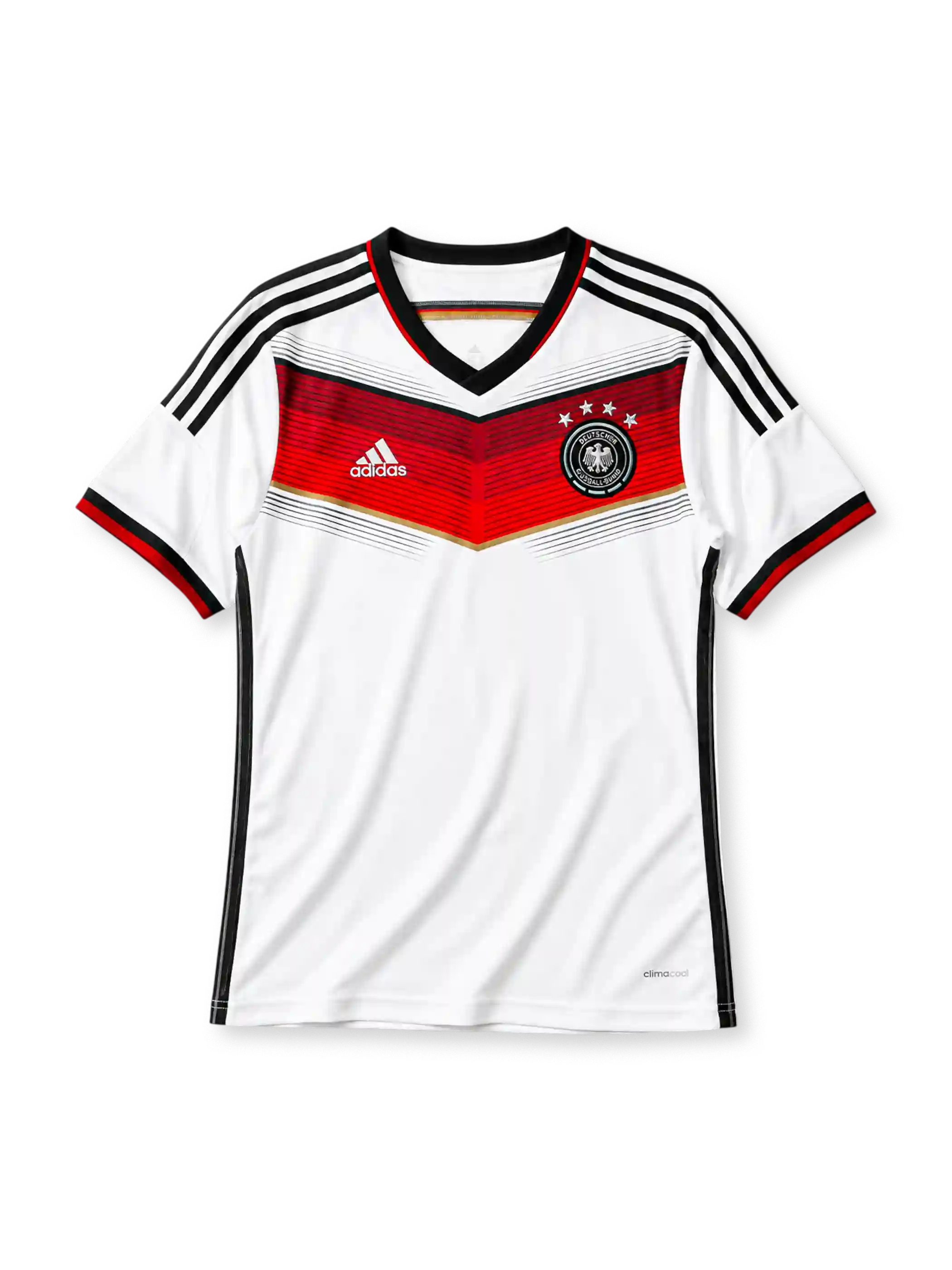 Germany 2014 home jersey with red and black chevron design