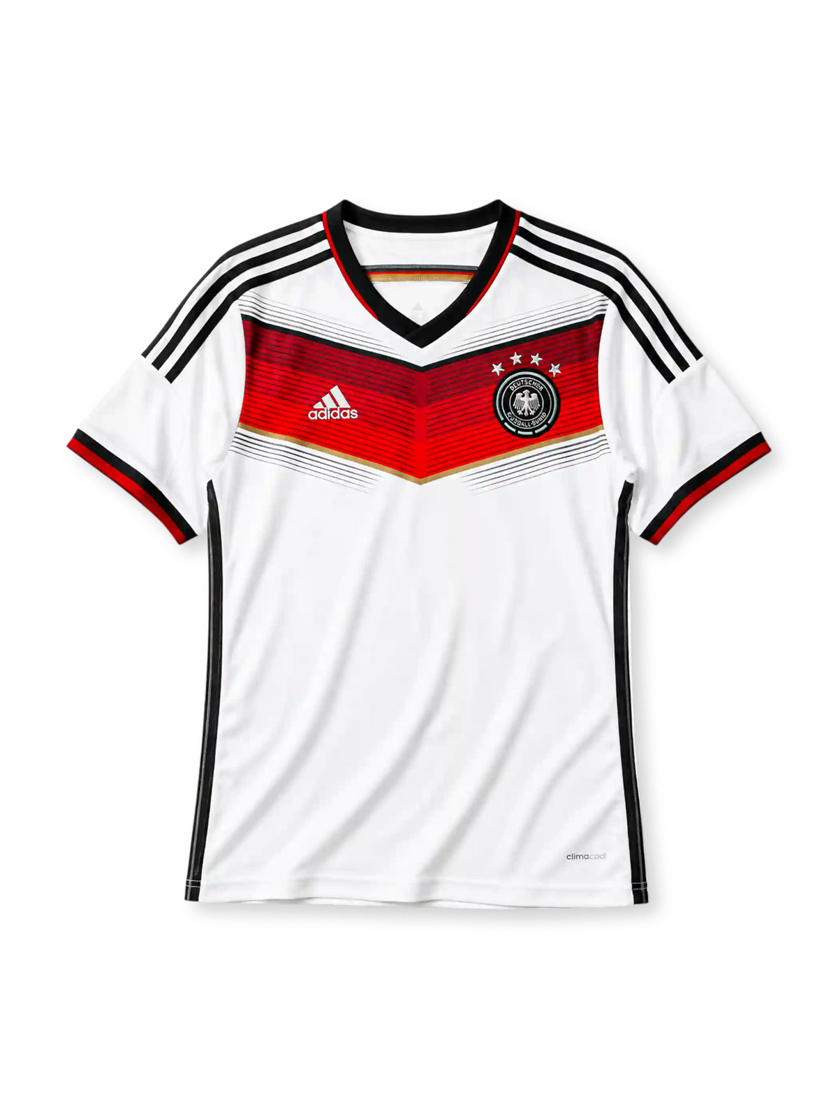 Germany 2014 home jersey with red and black chevron design