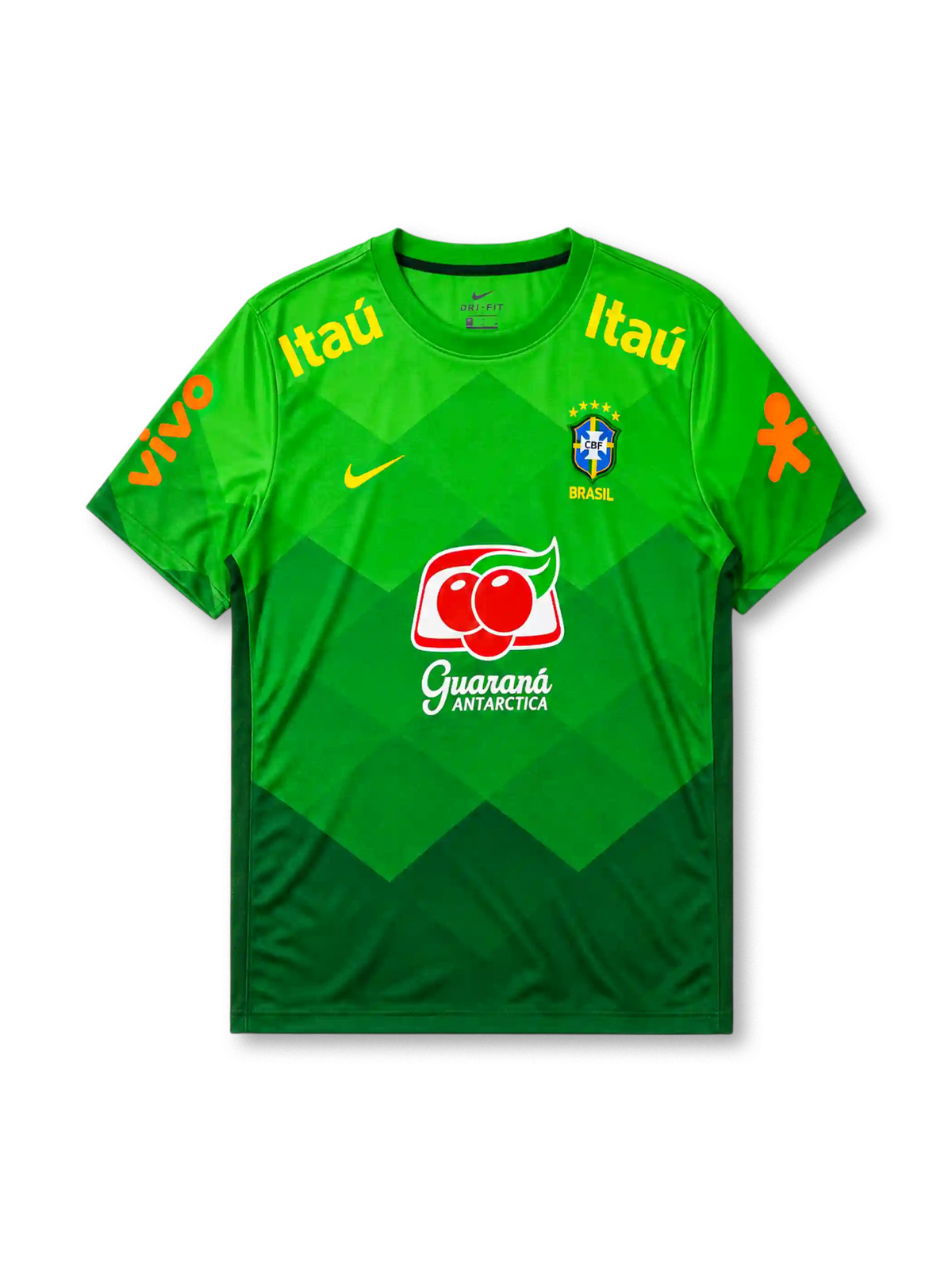 Brazil 2020 training shirt in green diamond pattern