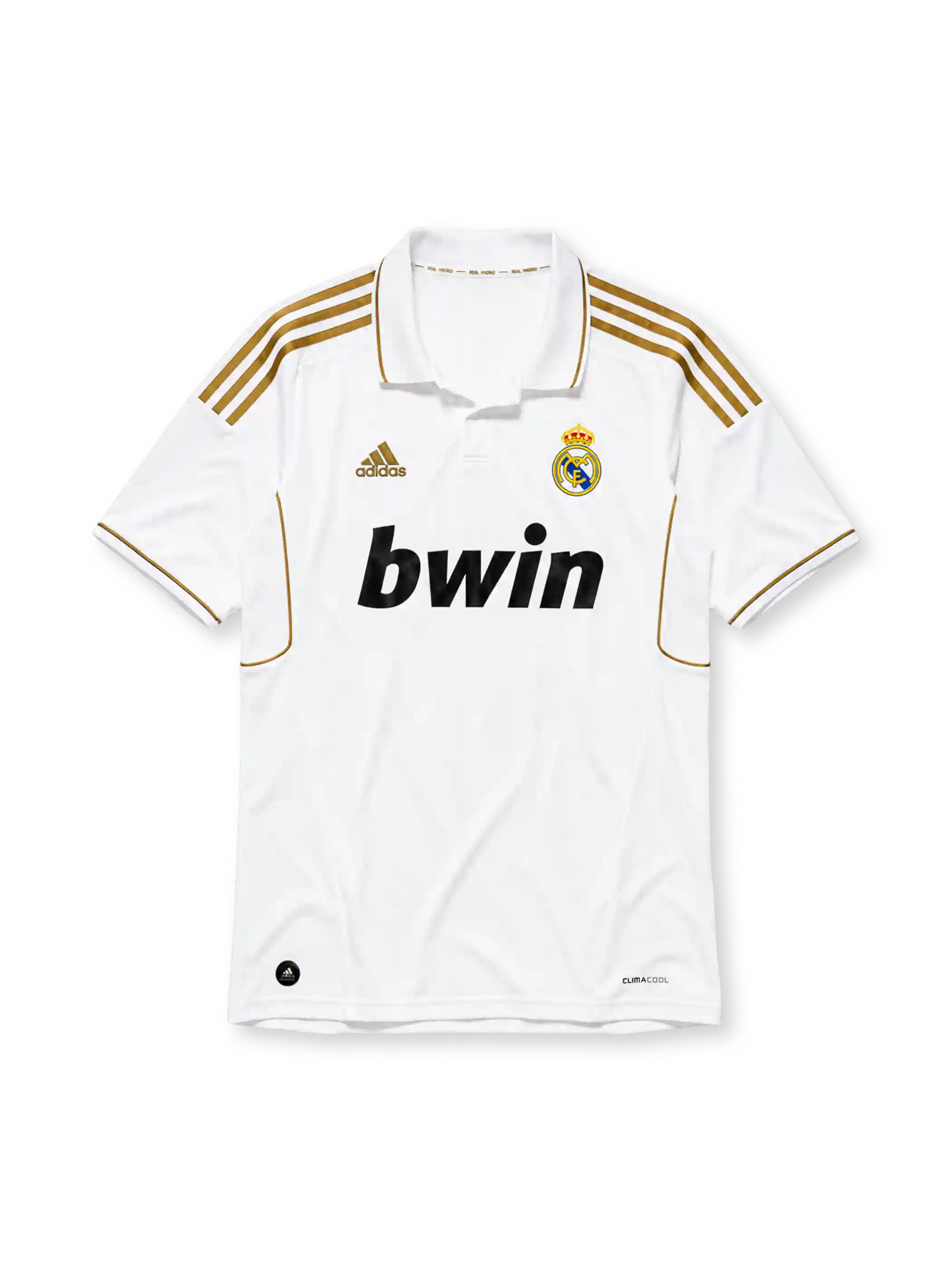 Real Madrid 2011-12 home jersey in white with gold trim