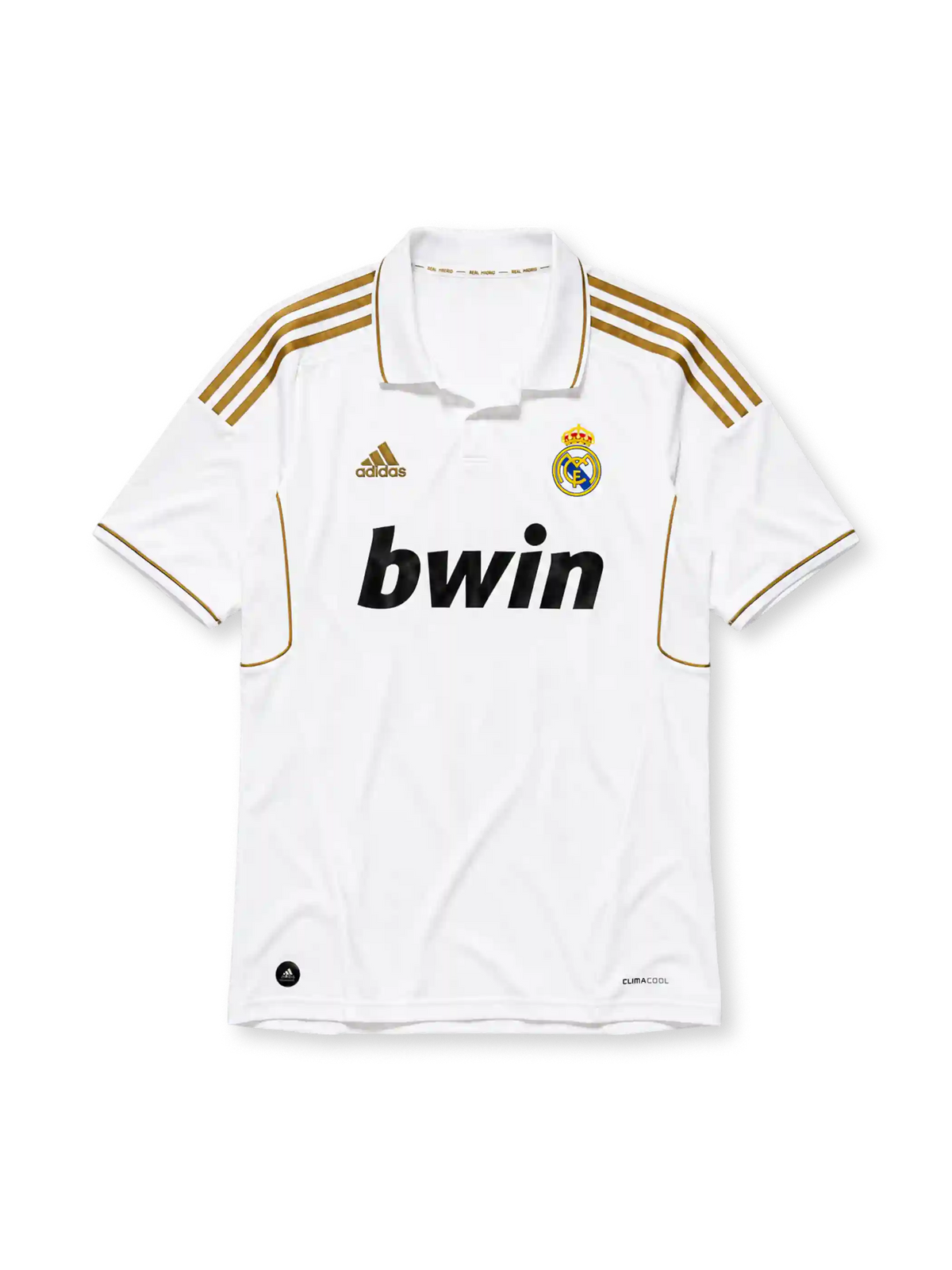 Real Madrid 2011-12 home jersey in white with gold trim