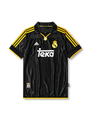 Real Madrid 1999-01 away jersey in black with gold trim