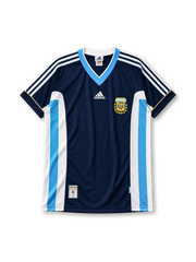 Argentina 1998 away jersey in navy with white and blue panels