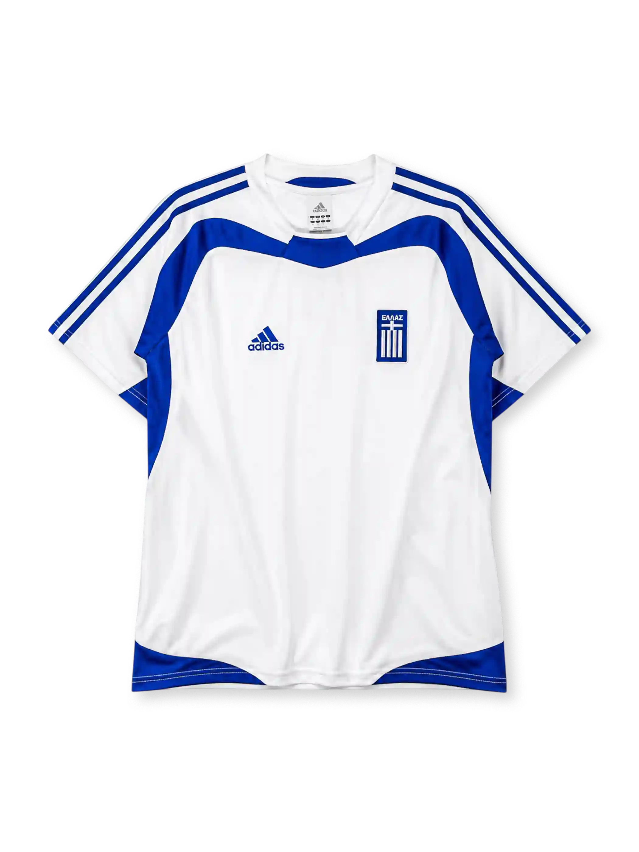 Greece 2004 away jersey in white with blue paneling