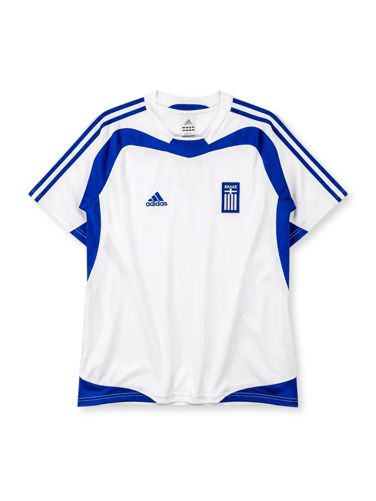 Greece 2004 away jersey in white with blue paneling