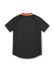 Belgium 2000 black away jersey with red and yellow collar, Nike logo and federation crest