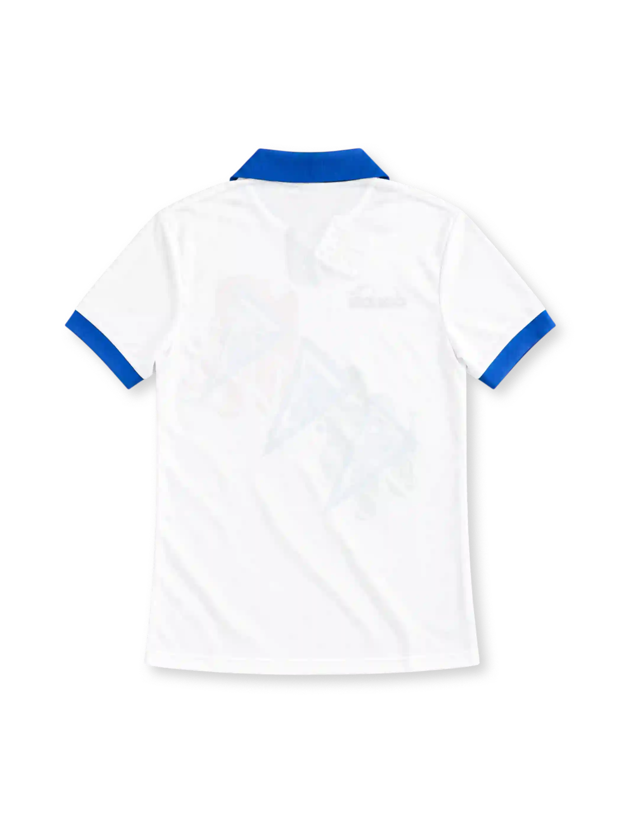 Italy 1994 white training jersey with blue collar, painted tricolour graphic, Diadora logo and FIGC crest