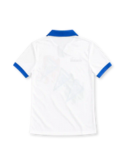 Italy 1994 white training jersey with blue collar, painted tricolour graphic, Diadora logo and FIGC crest