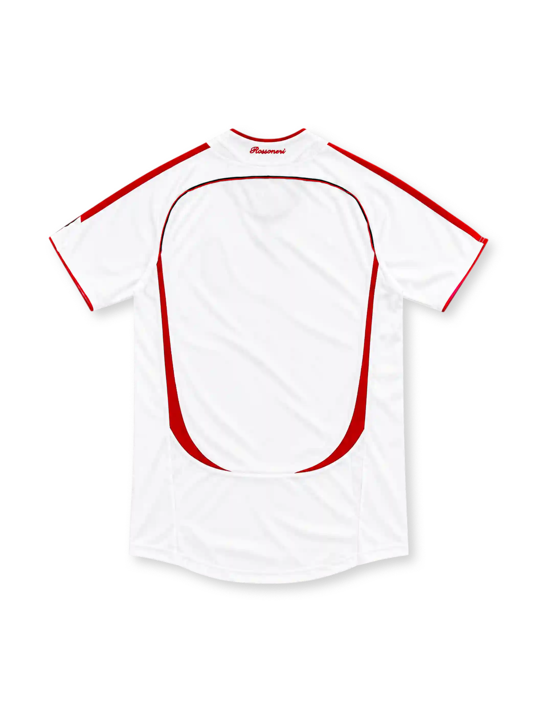 AC Milan 2006/07 white away jersey with Champions League Final Athens 2007 embroidery, adidas logo and bwin sponsor