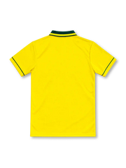 Brazil 1994/96 yellow home jersey with green collar, tonal crest pattern, Umbro logo and four-star CBF crest