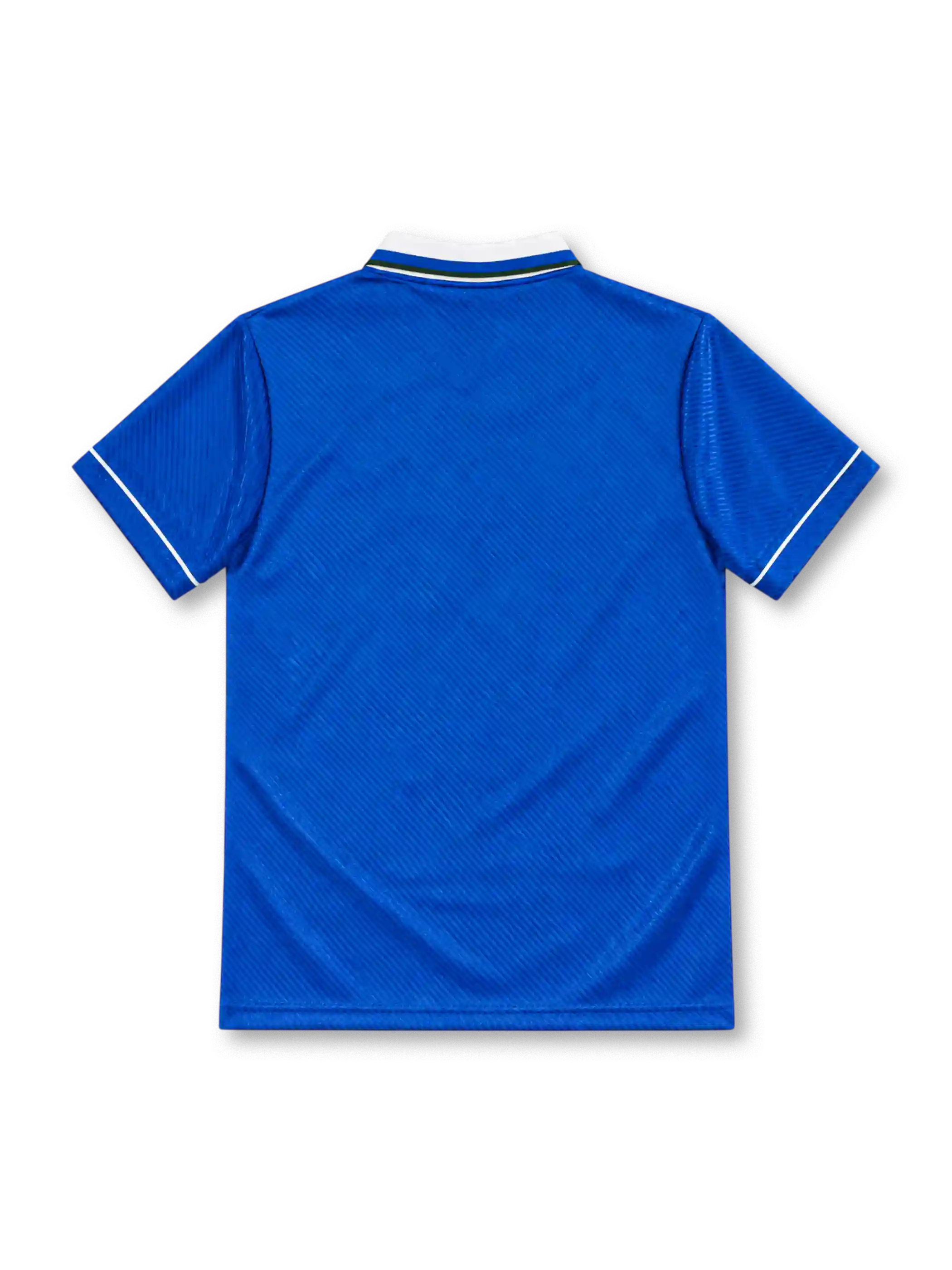 Brazil 1994/96 royal blue away jersey with white collar, tonal crest pattern, Umbro logo and four-star CBF crest