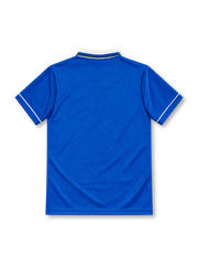 Brazil 1994/96 royal blue away jersey with white collar, tonal crest pattern, Umbro logo and four-star CBF crest