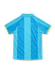 Barcelona 2007/08 sky blue away jersey with Camp Nou anniversary crest, Nike logo and UNICEF logo