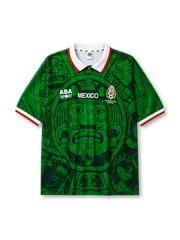 Mexico 1998 home jersey with Aztec calendar design