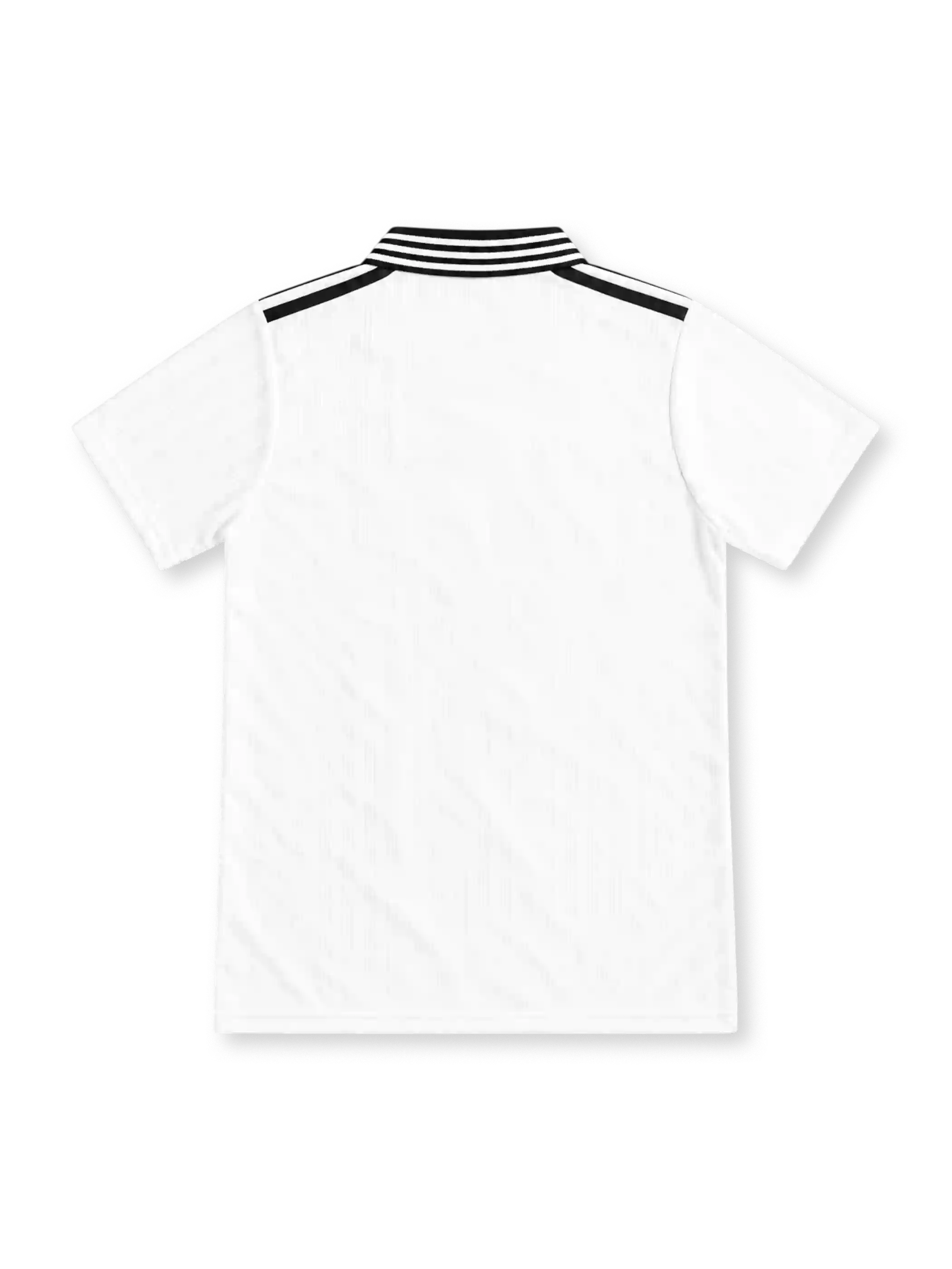 Fulham 1998/99 white home jersey with black striped collar, black chest panel, adidas logo and Demon Internet sponsor