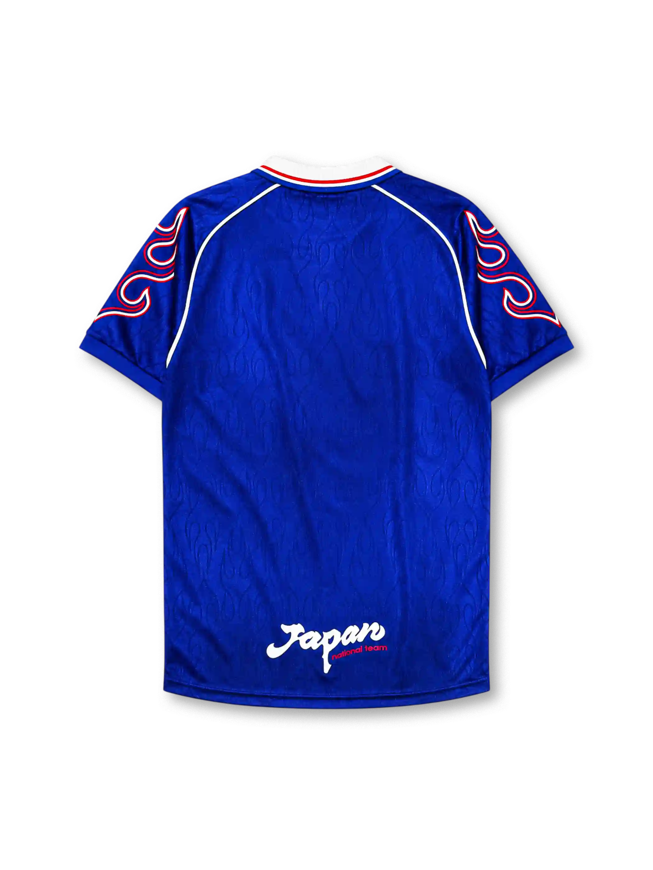 Japan 1998 home jersey with flame-patterned sleeves