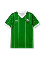Celtic 1984-86 third jersey in green with white pinstripes