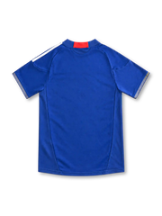 Japan 2010 royal blue home jersey with tonal pattern, red centre panel, white adidas stripes and JFA crest