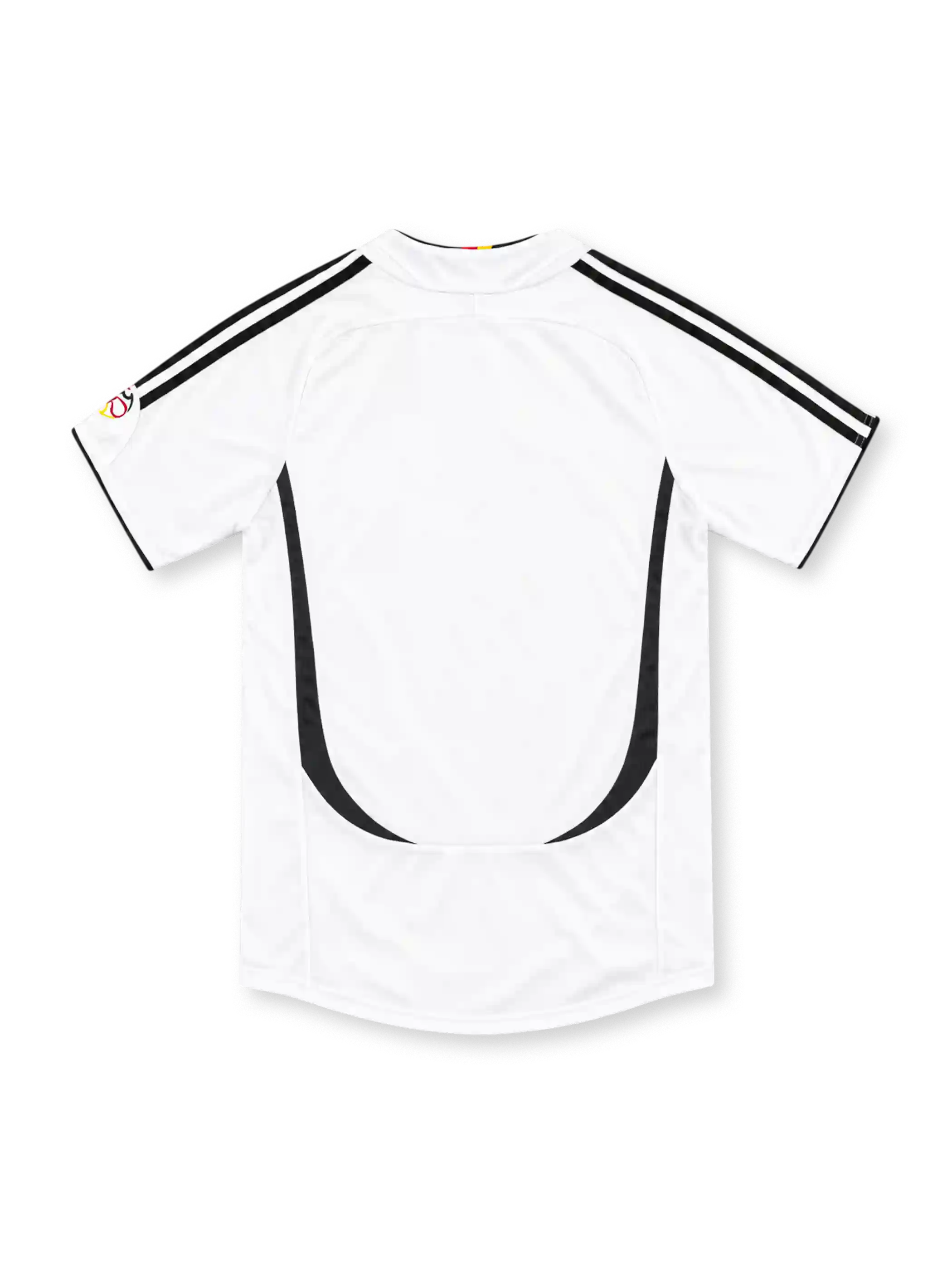 Germany 2006 white home jersey with black, red and gold side panels, adidas logo and three-star DFB crest