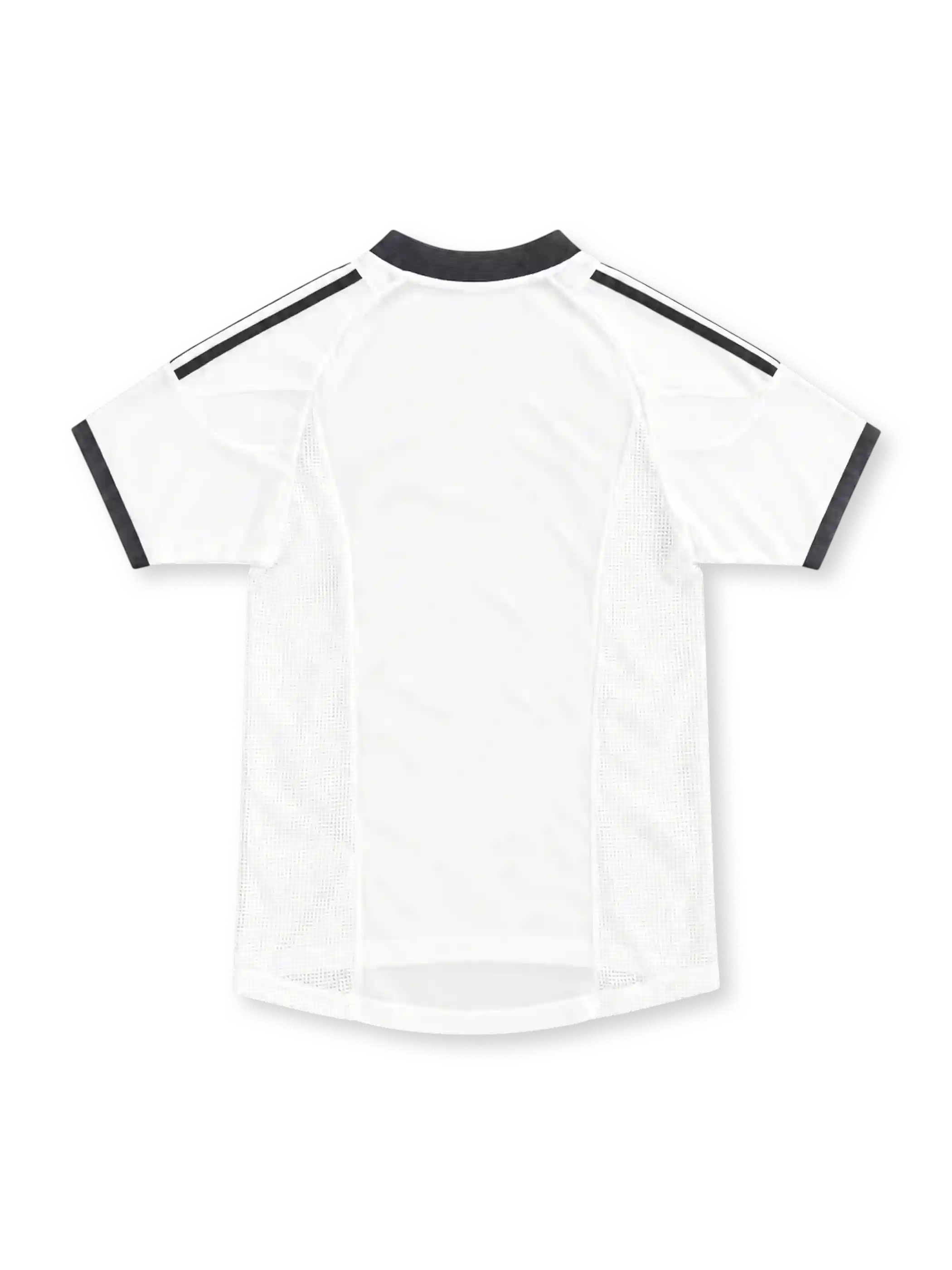 Bayern Munich 2002/03 white away jersey with charcoal adidas stripes, club crest and T-Mobile sponsor