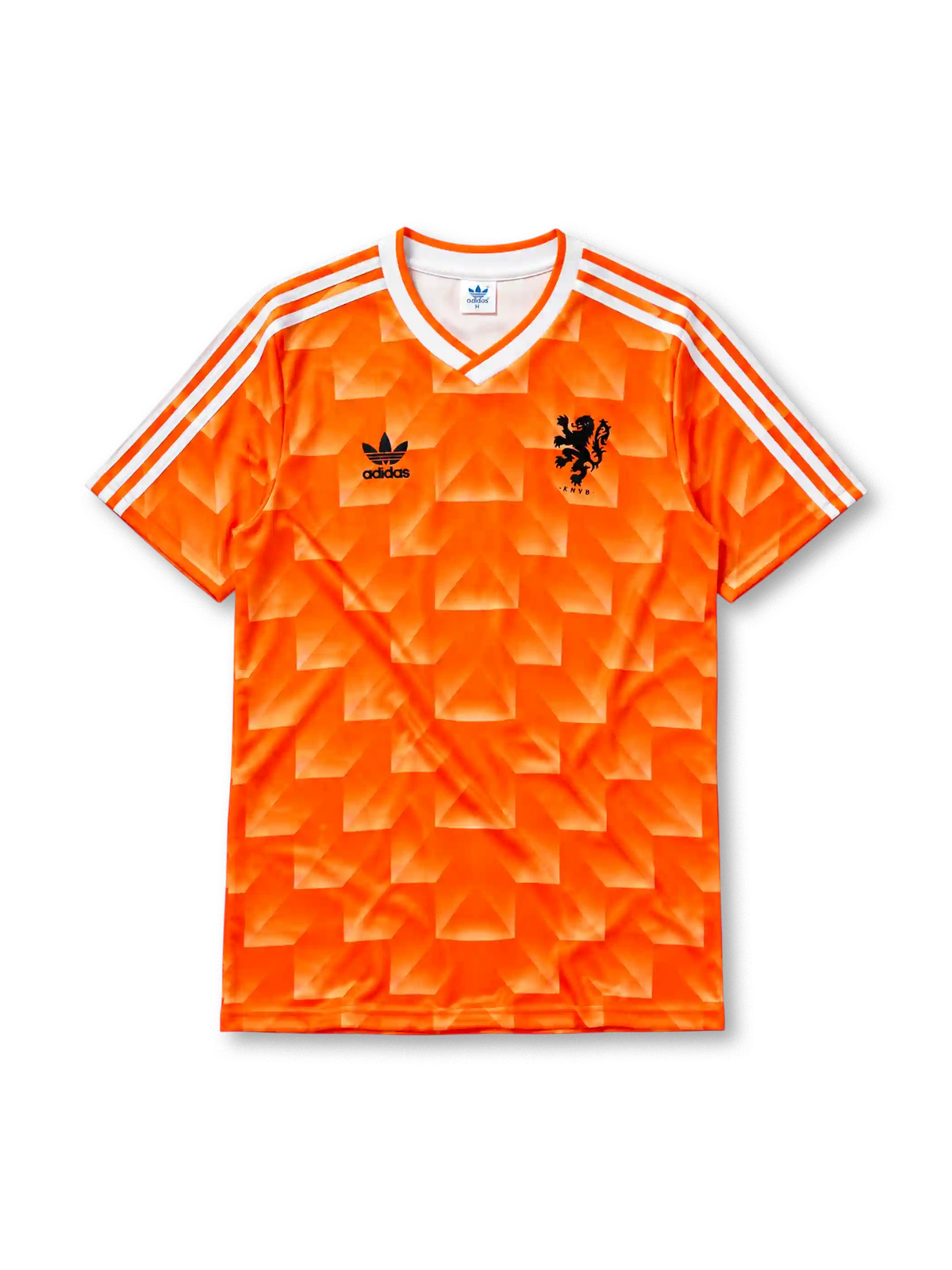 Netherlands 1988 orange training shirt with geometric pattern