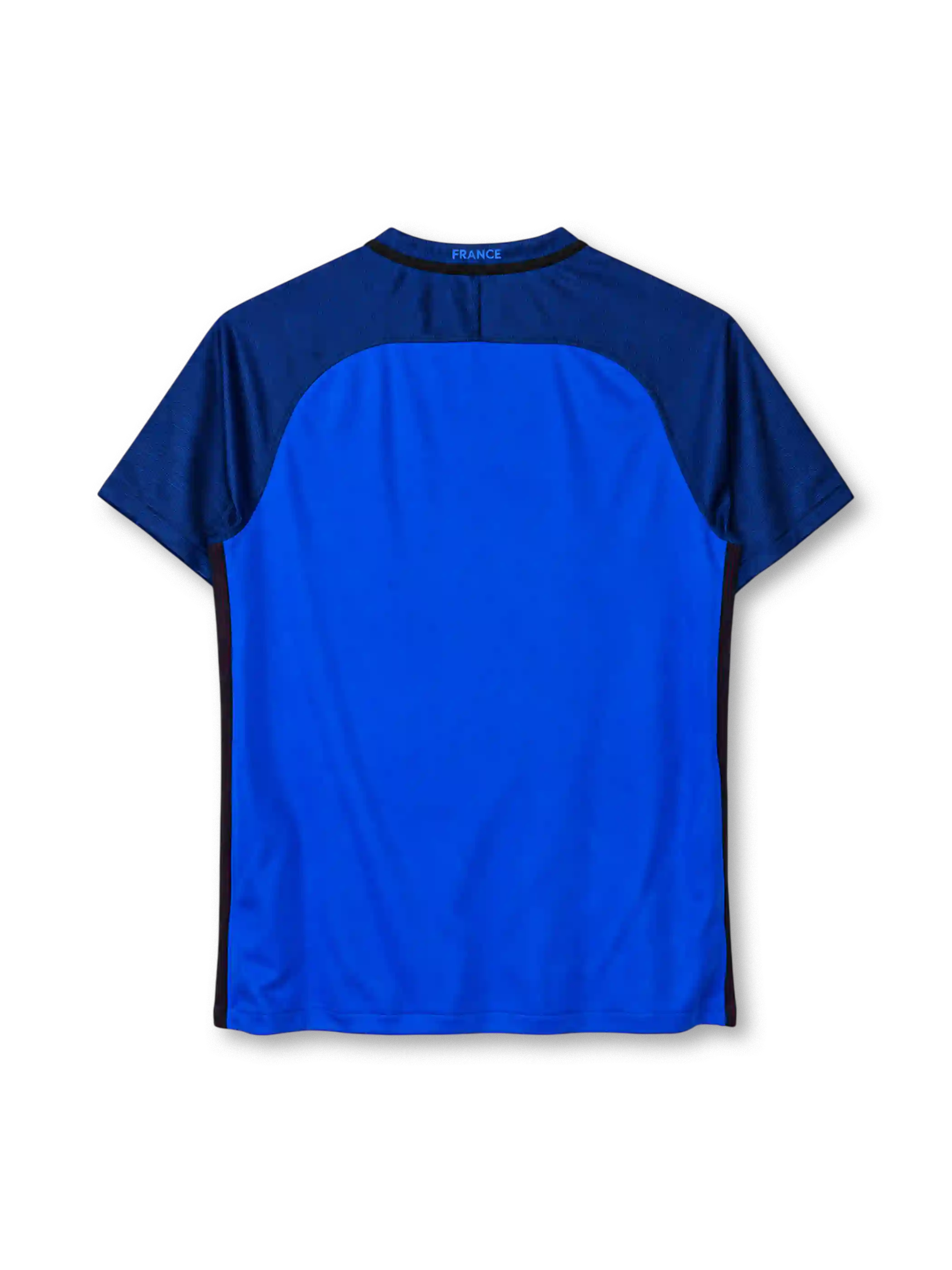 France 2016 royal blue Nike home jersey with navy sleeves and rooster crest