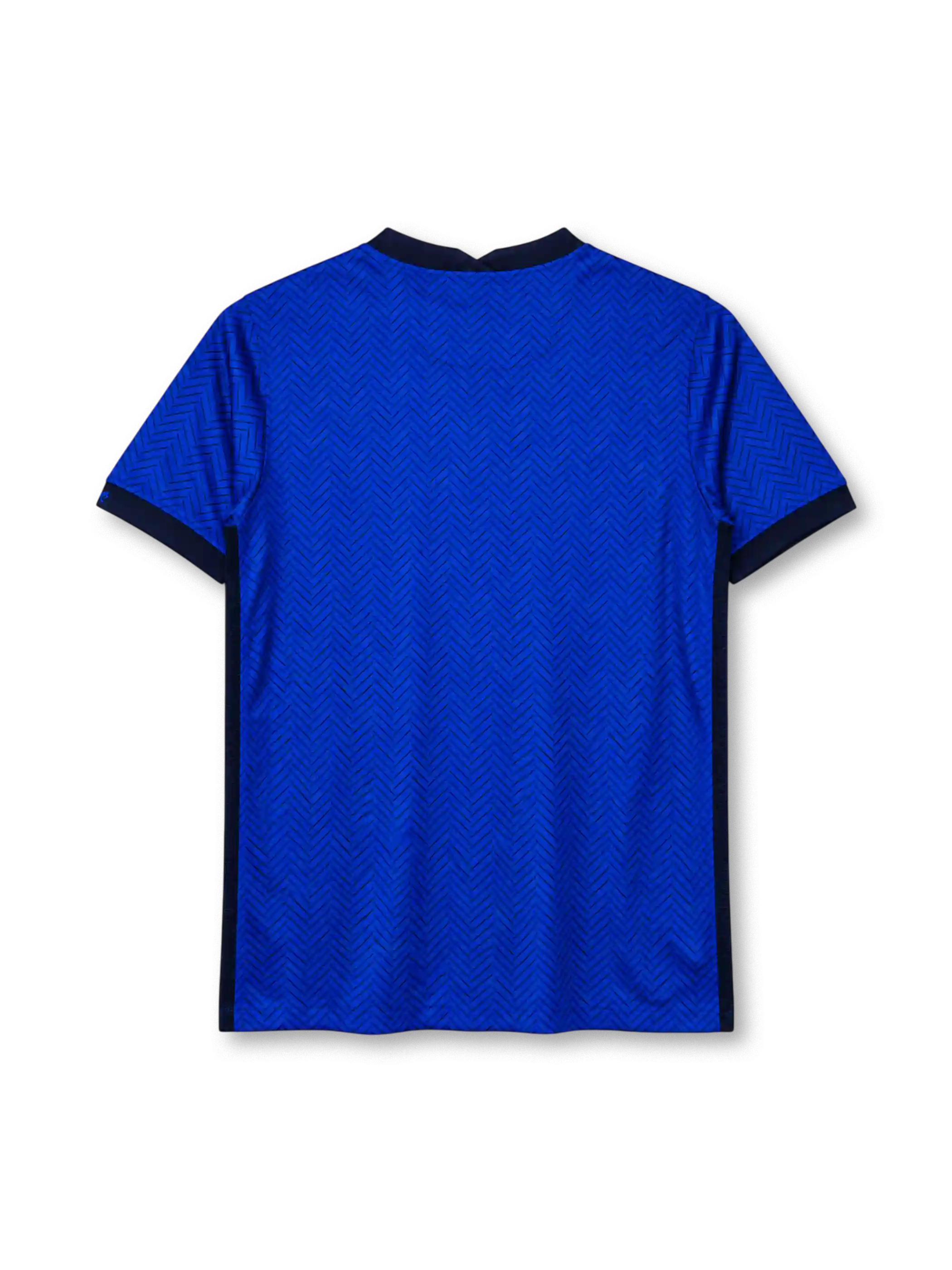 Chelsea 2020/21 royal blue Nike home jersey with herringbone pattern and Three sponsor
