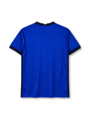 Chelsea 2020/21 royal blue Nike home jersey with herringbone pattern and Three sponsor