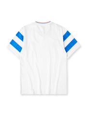 Marseille 1990 home jersey with blue sleeve stripes