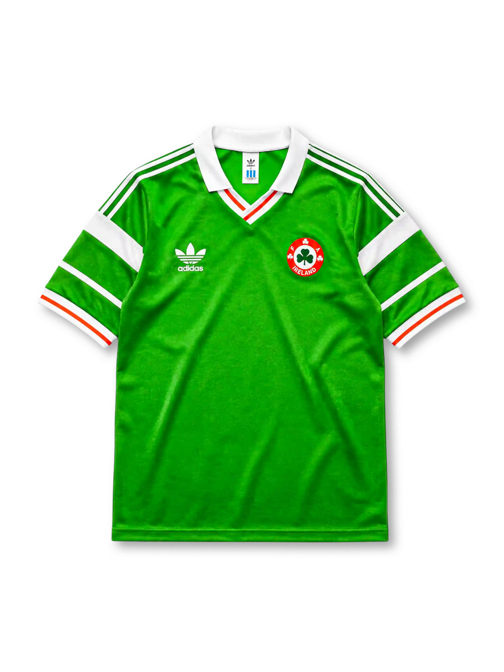 Republic of Ireland 1988-90 home jersey in green with white stripes