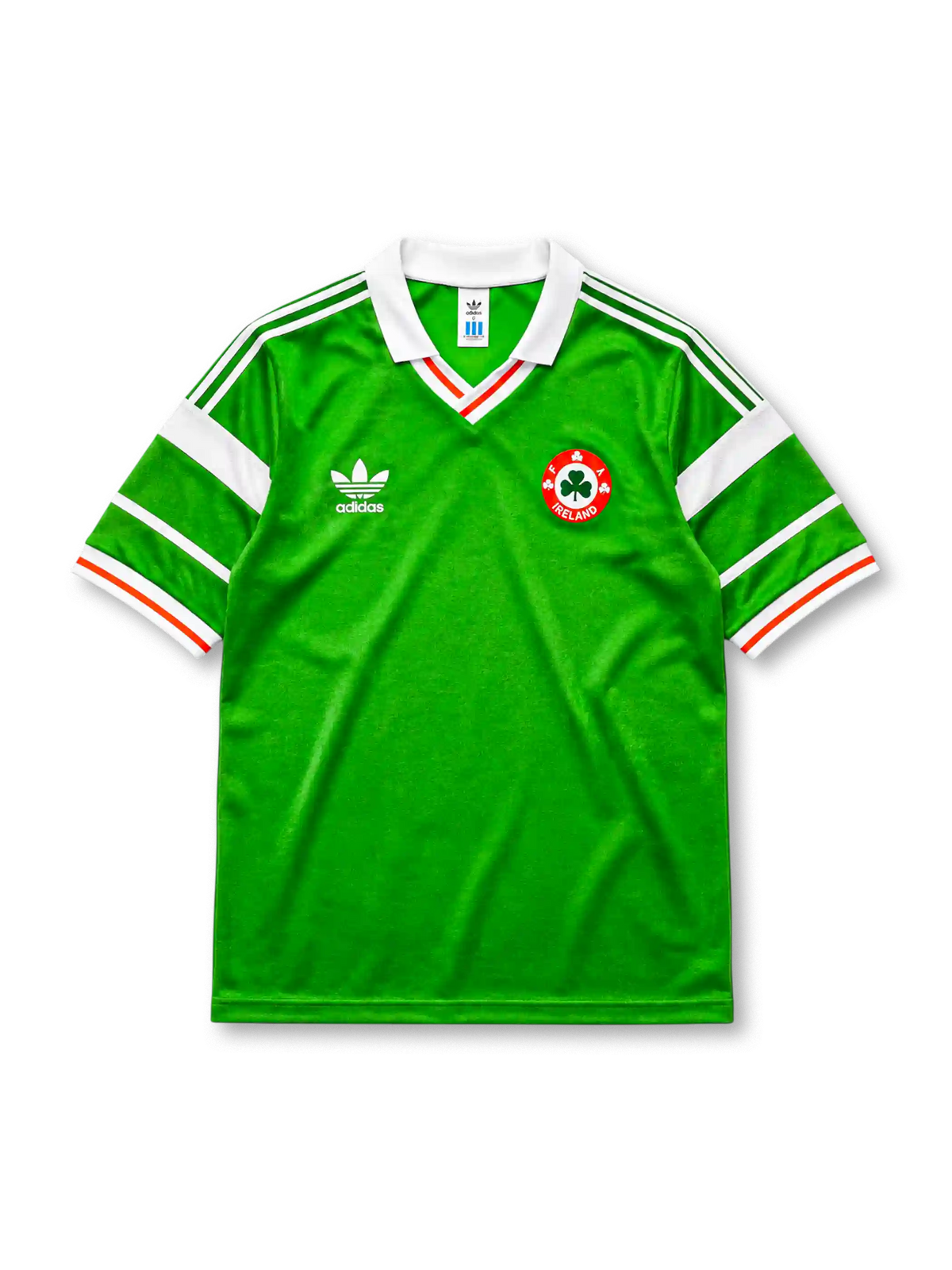 Republic of Ireland 1988-90 home jersey in green with white stripes