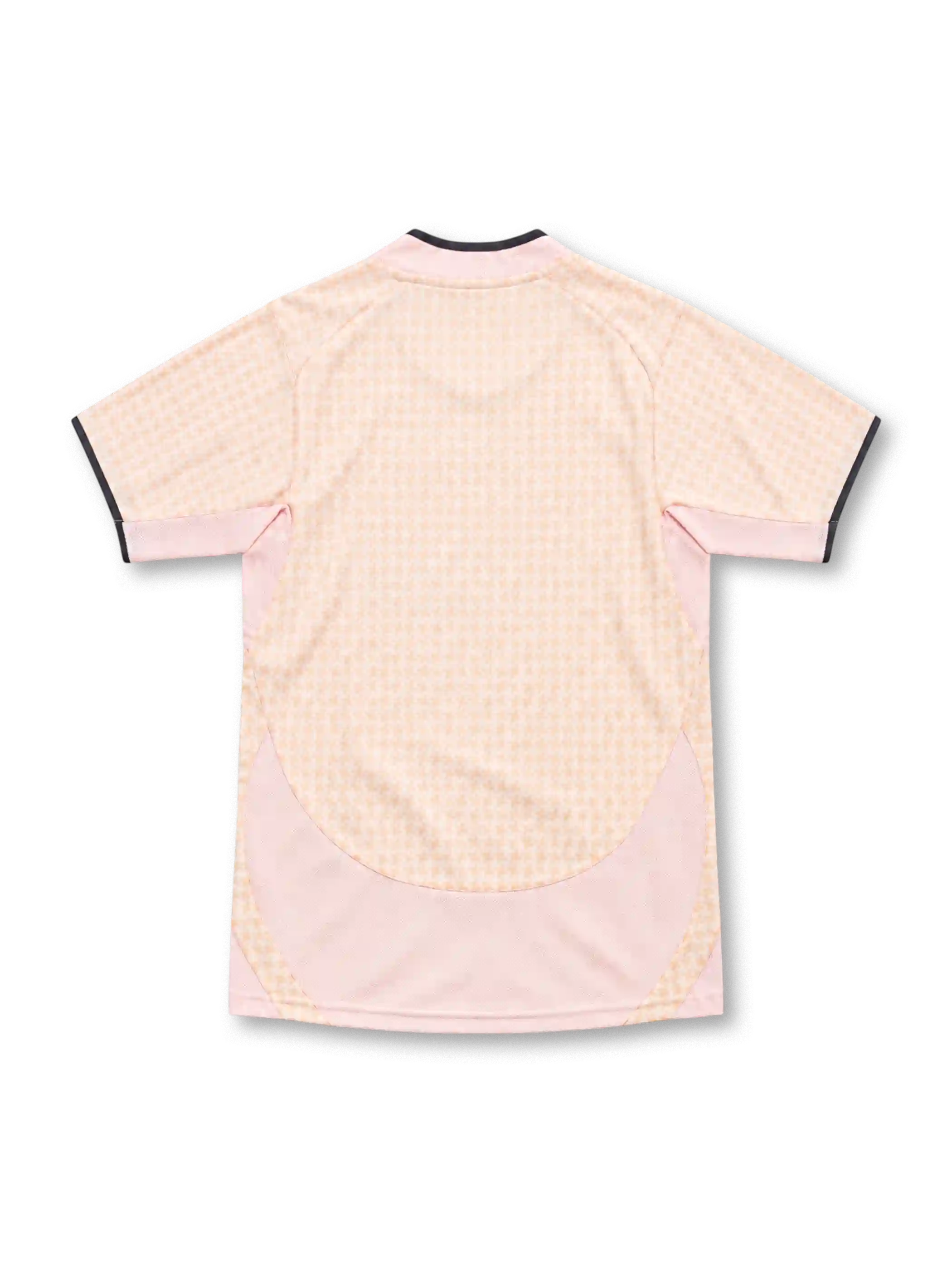 Juventus 2003/04 pink away jersey with check pattern, black trim, Nike logo and Fastweb sponsor