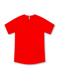 Juventus 2005/06 red away jersey with green and white tricolour stripe, Nike logo, centred crest and Tamoil sponsor