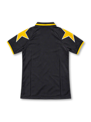 Juventus 1995/97 black away jersey with yellow shoulder stars, yellow-trimmed collar, Kappa logo and Sony sponsor