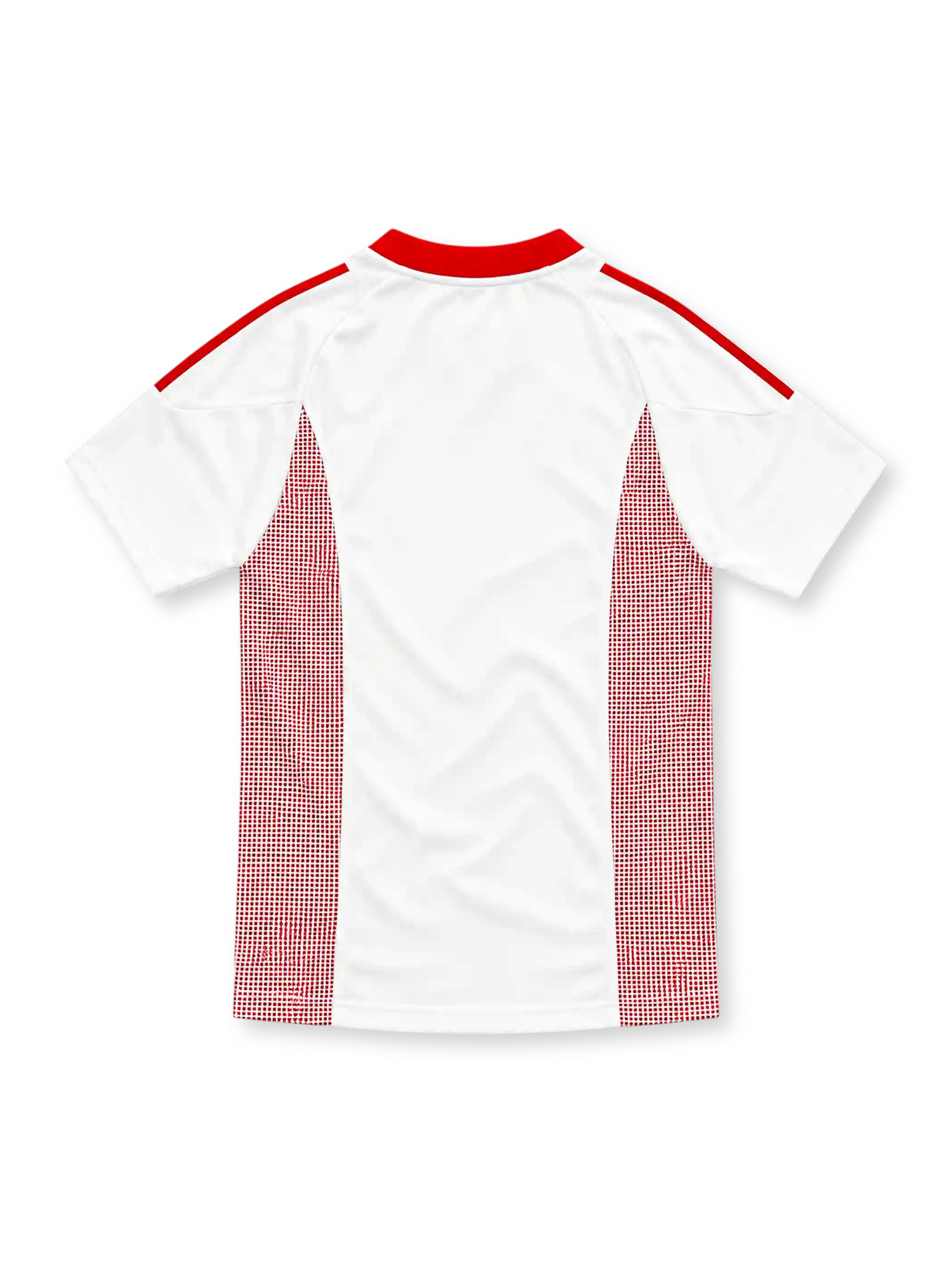 AC Milan 2002/03 white away jersey with red mesh panels, gold Champions League Final embroidery and Opel sponsor