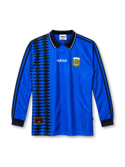 Argentina 1994 away long sleeve jersey in royal blue with black diamond panel and polo collar
