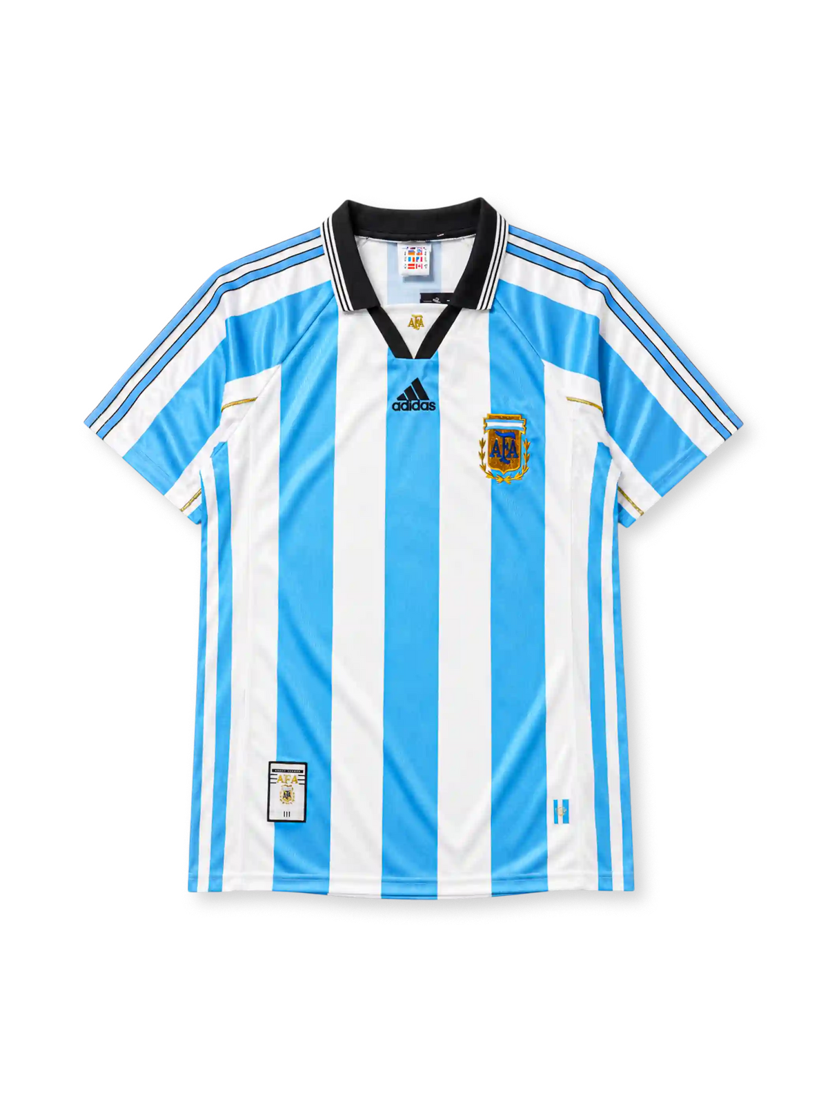 Argentina 1998-99 home jersey in sky blue and white stripes