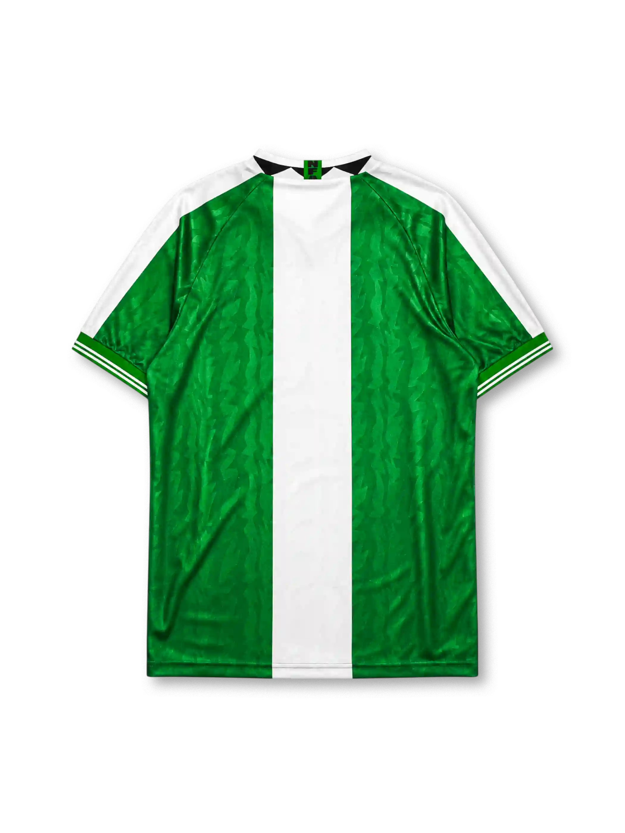 Nigeria 1996 home jersey in green and white vertical panels