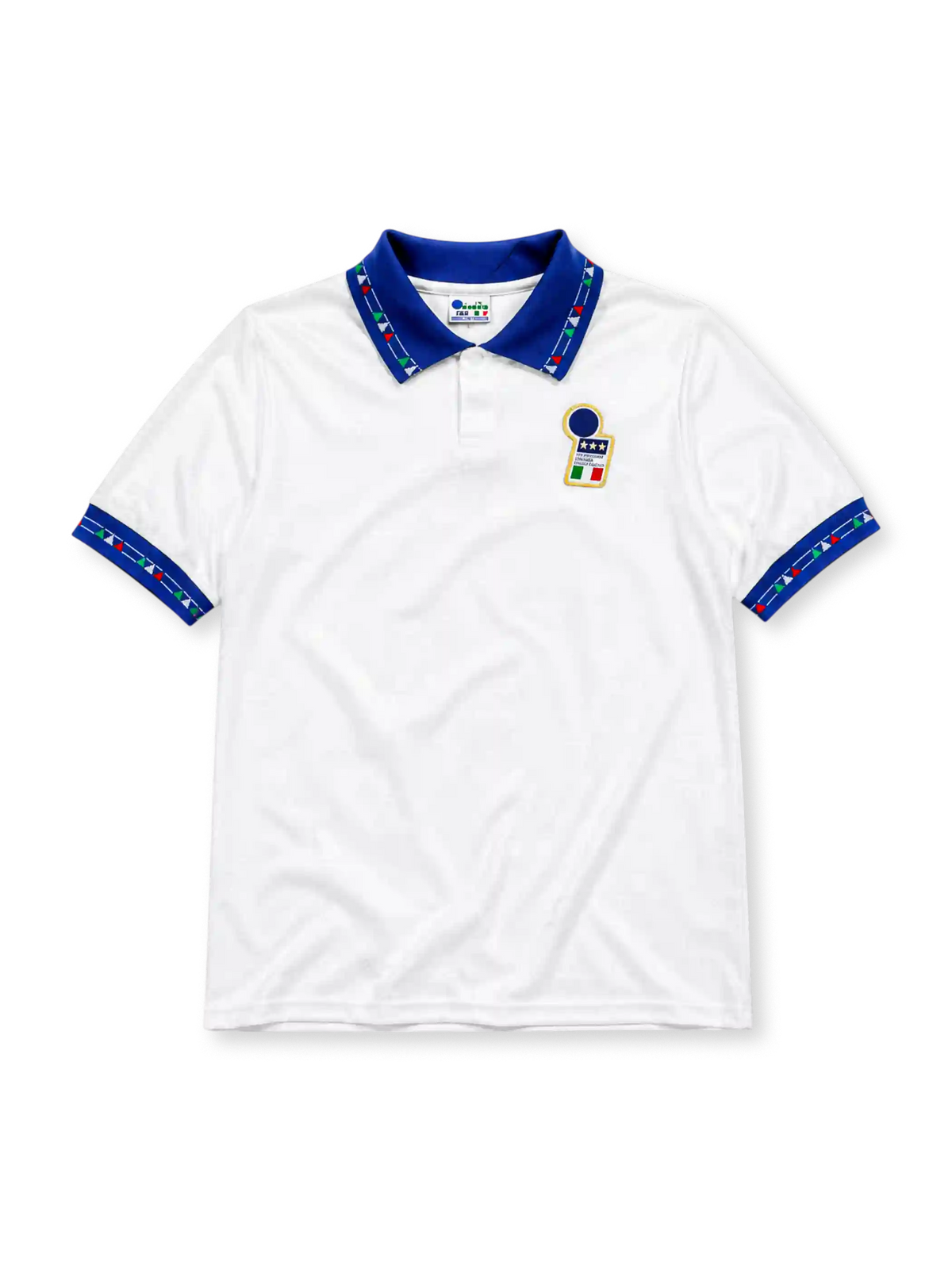Italy 1994 away jersey in white with blue flag-motif collar