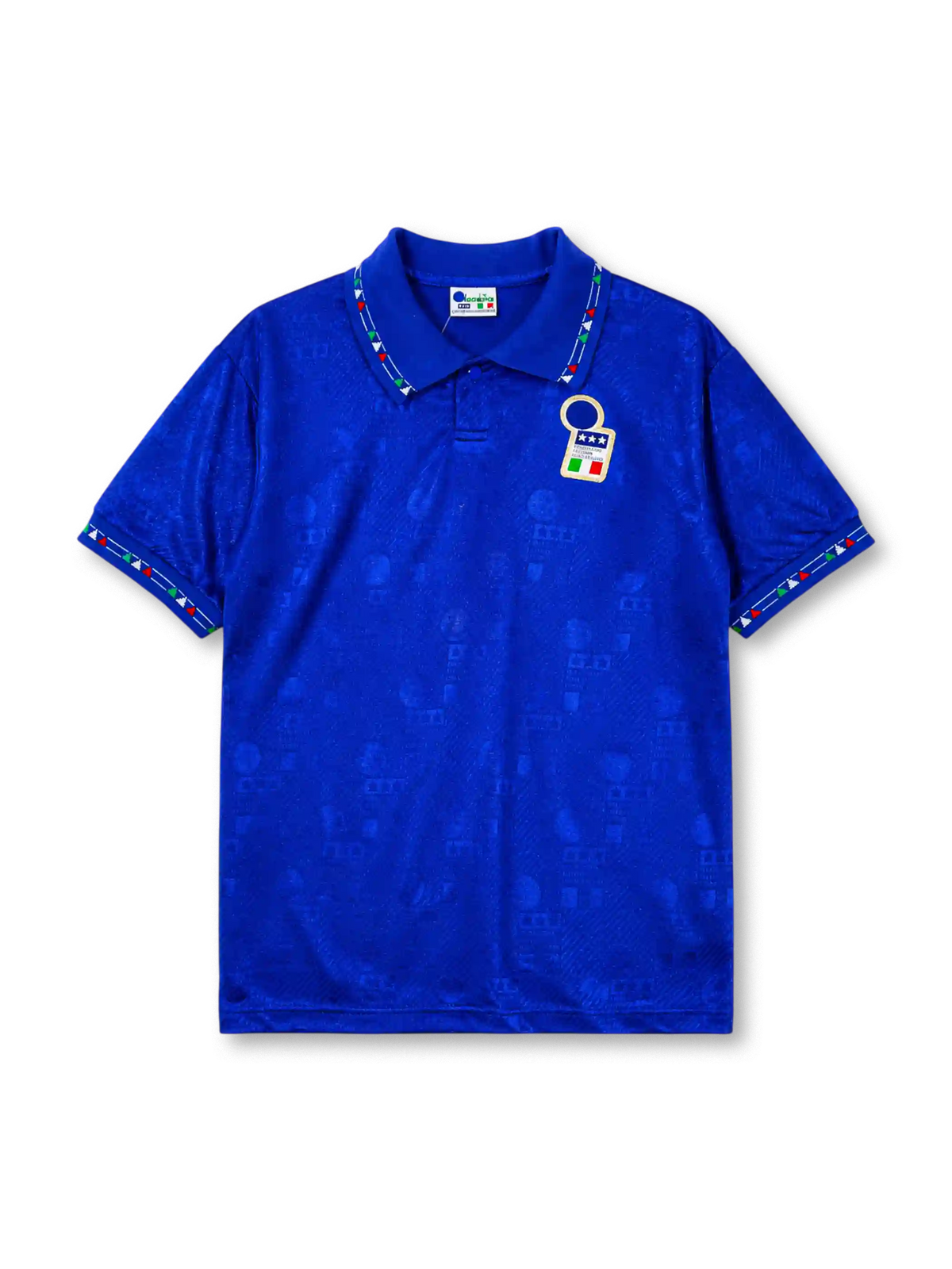 Italy 1994 home jersey in blue with tonal jacquard pattern